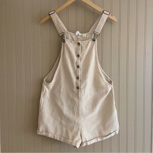 Roxy Super Soft Cotton Cream Shortalls Women’s Size Medium